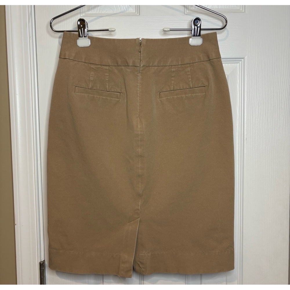 Banana Republic Size 4 Cotton Pencil Skirt, Tan Khaki above knee career - Picture 4 of 12